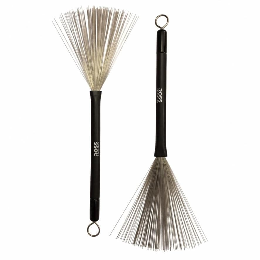 ROSS Percussion Retractable Wire Drum Brushes Adjustable Spread Jazz Acoustic Pair