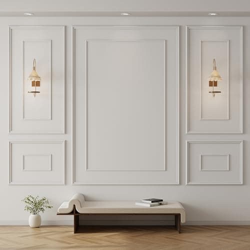 Pangda 3 Set Peel and Stick Wall Molding Kit Inner and Outer Layer Style Premade Wainscoting Panel for Interior Wall Moulding Decor Accent Wall Molding 24x48inch48x 72inch