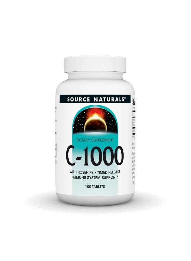 C-1000, with Rose HIPS 1000 mg for Immune System Support - 100 Time Release Tablets
