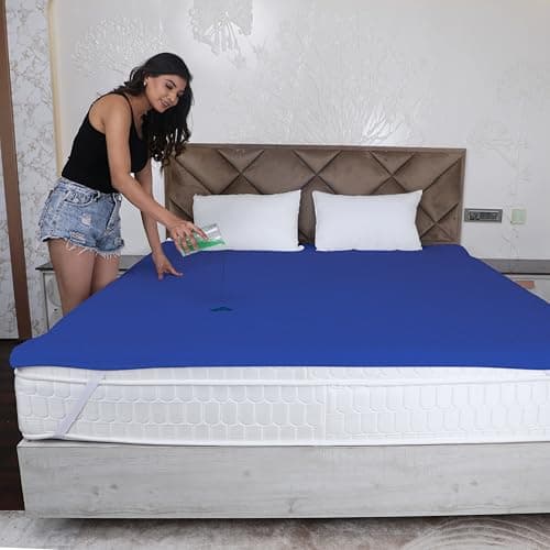 AVI 100% Waterproof & Dustproof Polyester Mattress Protector for Twin Size Bed Mattress- with Elastic Bands (48" X 78", Navy Blue)