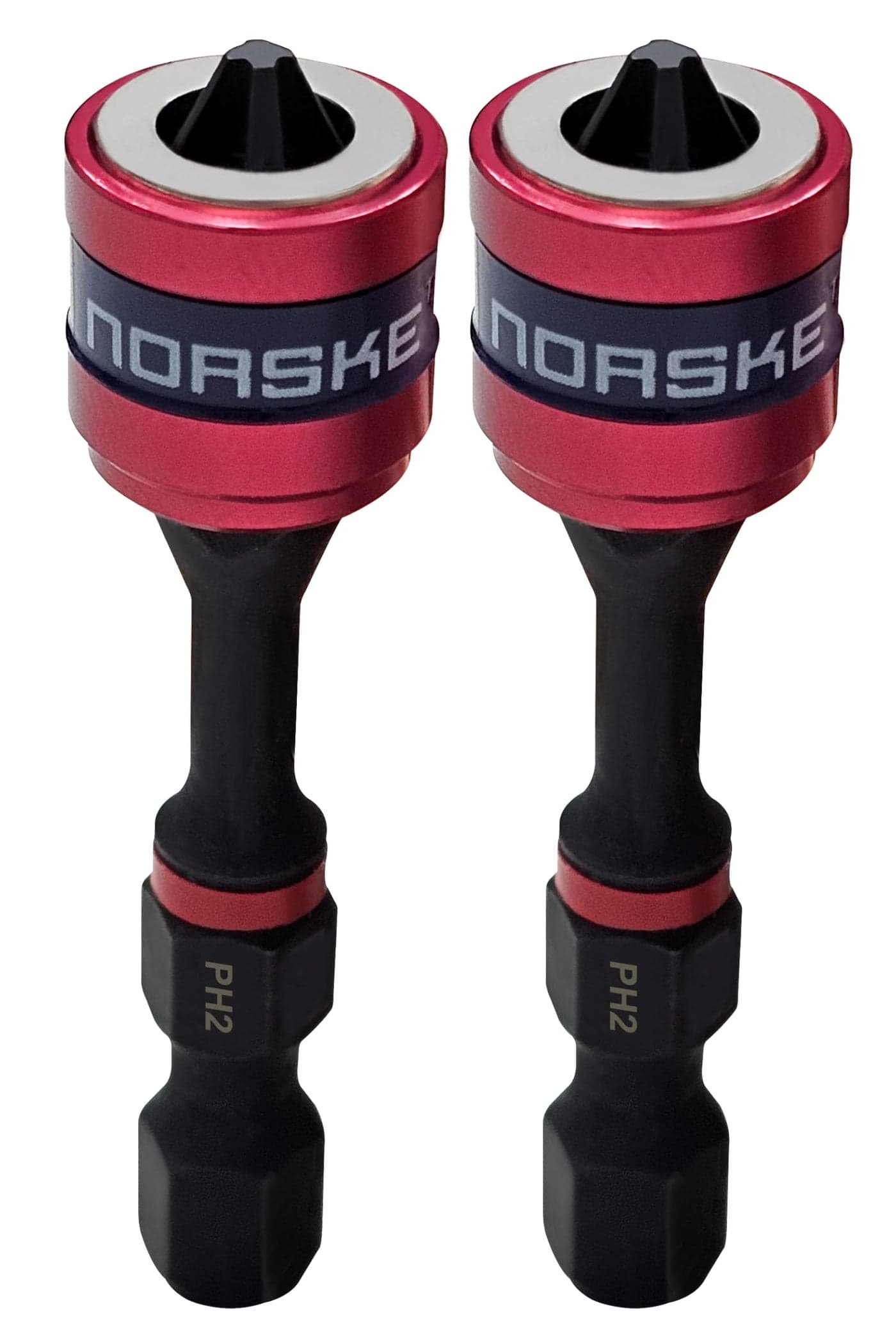 Norske Tools NIBCI331 Magnetic Float Collar Screw Holder No2 PH 2pc Carded Impact Rated for Heavy Duty Use