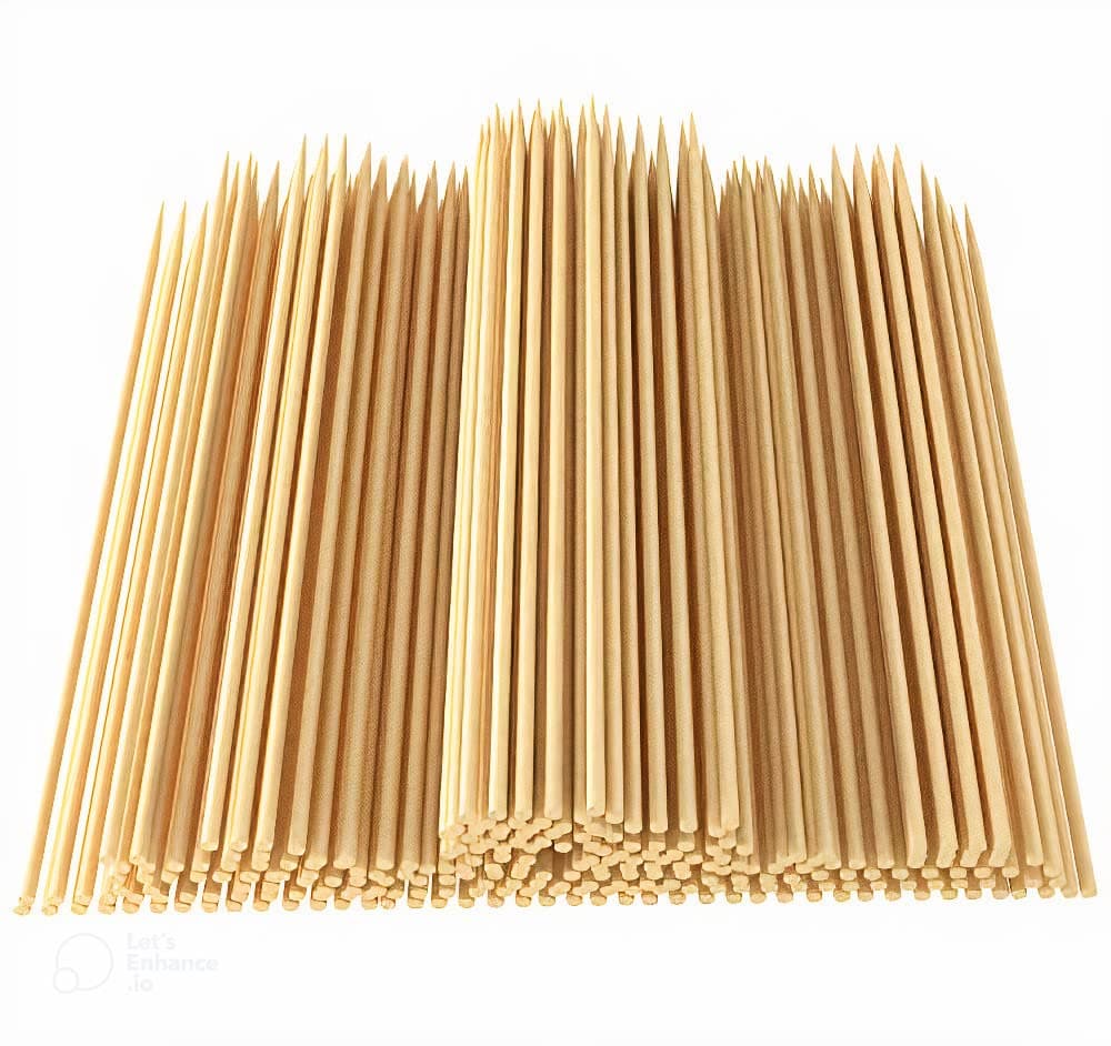 Elegant Casa Nature Friendly and Durable Natural Bamboo Skewers Wooden Barbecue Sticks for BBQ Roast Kabab, Grill Chicken Tikka, Fruit Salad, (160 Sticks, 4 Inch)