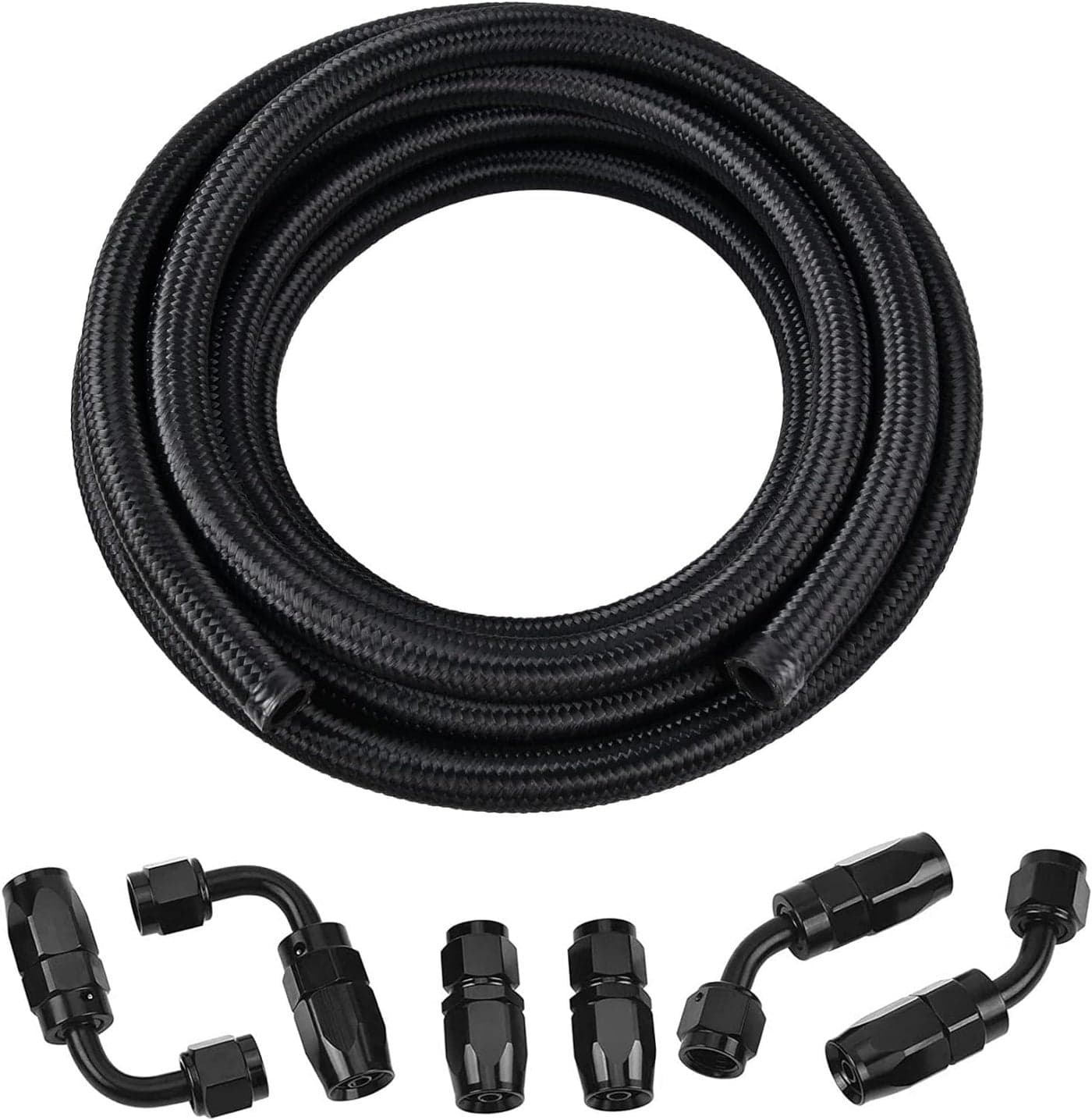 EVIL ENERGY 4AN Fuel Line KitAN4 Braided Nylon Fuel Hose CPE 10FT Black
