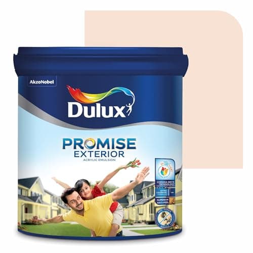 Dulux Promise Exterior Emulsion Paint (1L, Seashell Pink/Gentle Italy)Ideal for exterior wall paint, smooth finish, anti-peel & anti-crack, perfect for dry to moderate climates, 3-year warranty