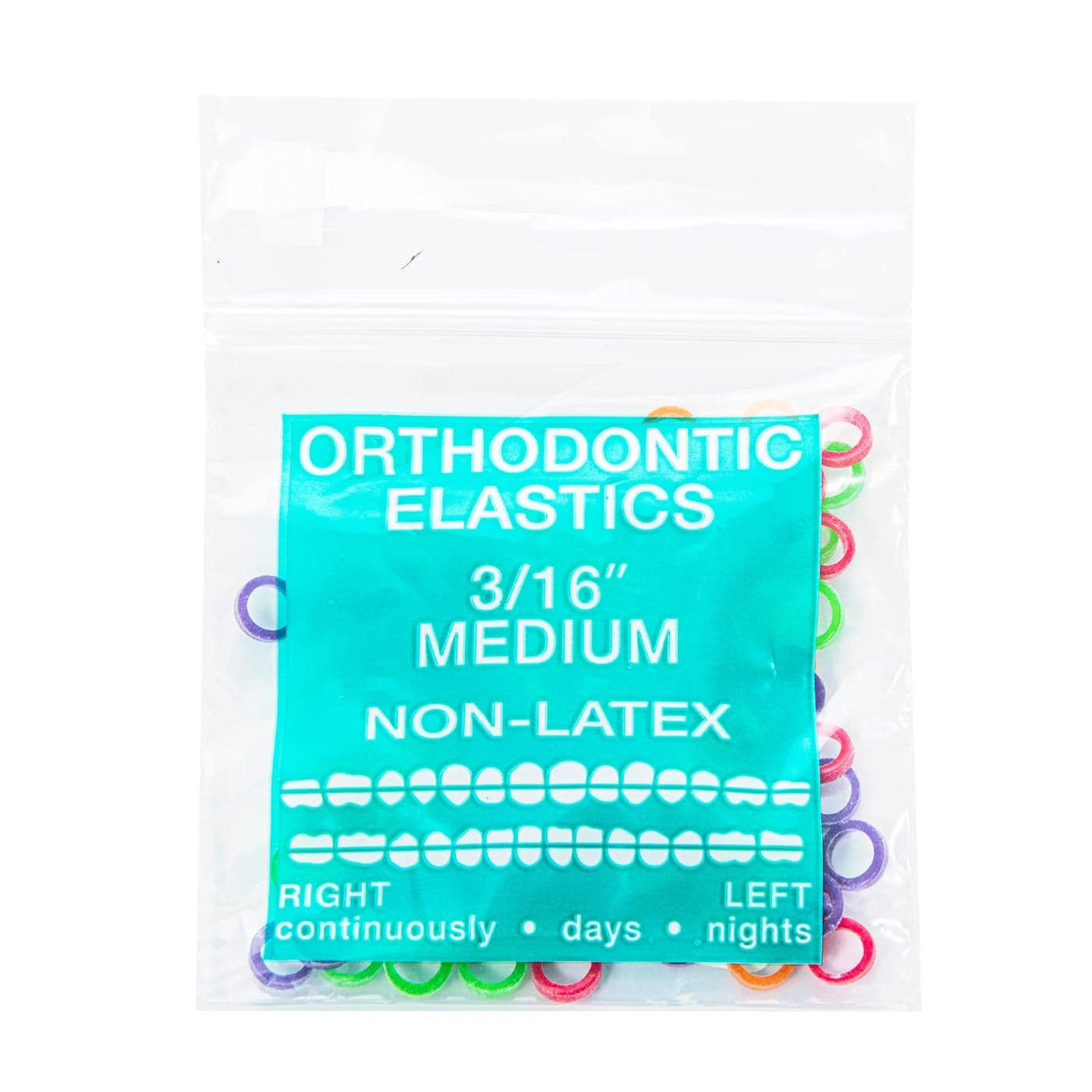 JMU Orthodontic Elastics 316 Inch Medium Neon NonLatex 45oz 100 pack Intraoral Elastic Bands Dental Rubber Bands Made in USA
