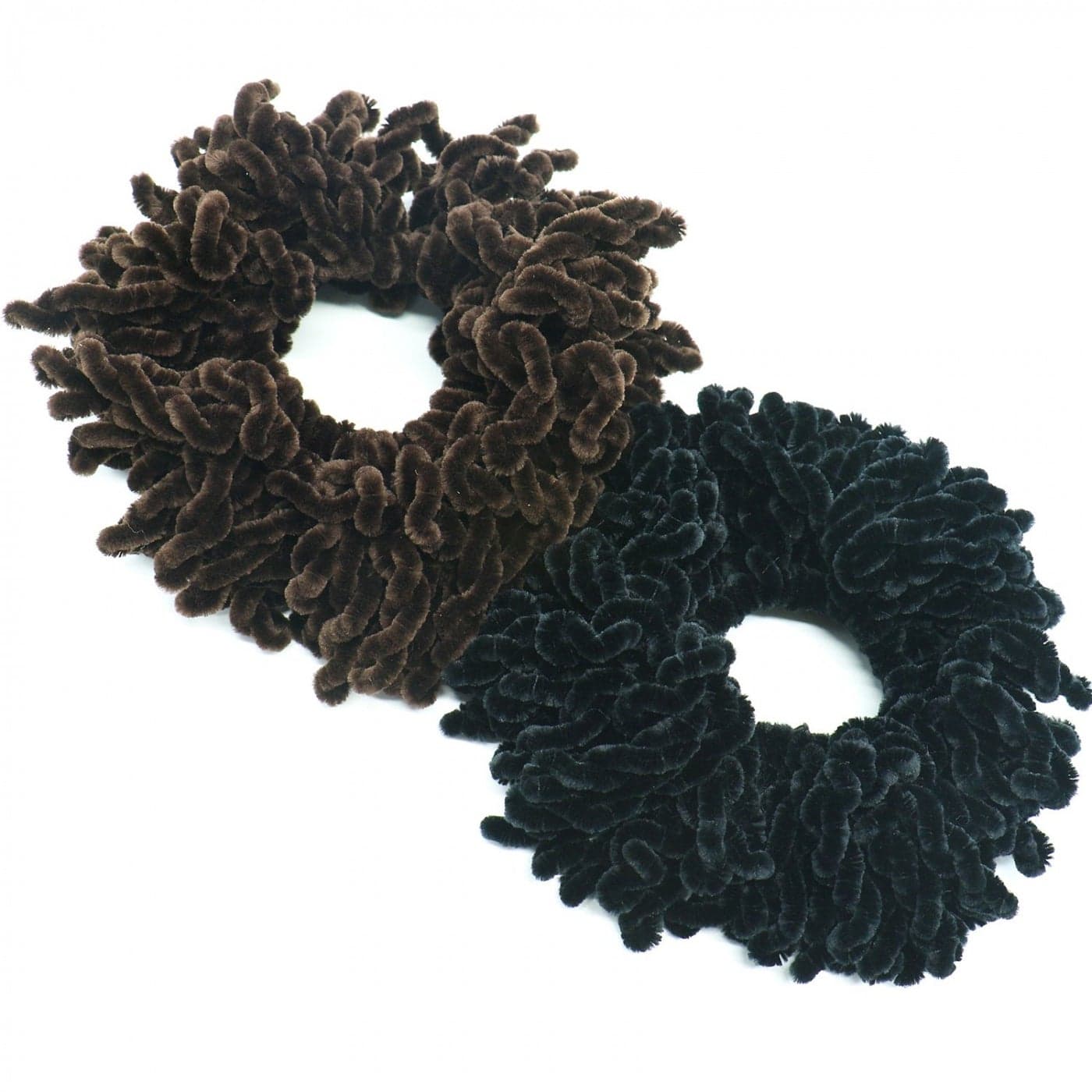 2Pack Volumising Scrunchie Big Hair Tie Ring Hijab Volumizer Khaleeji HeadwearDark Coffer Black
