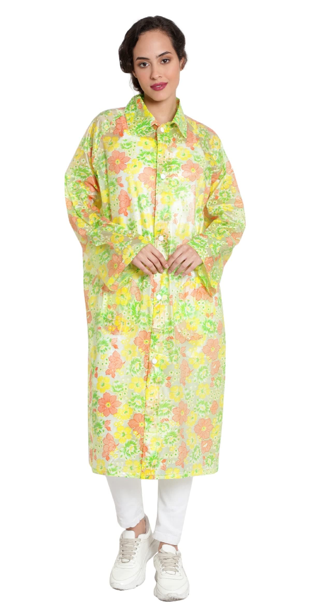 Zacharias Women's PVC Waterproof Printed Raincoat (Large)