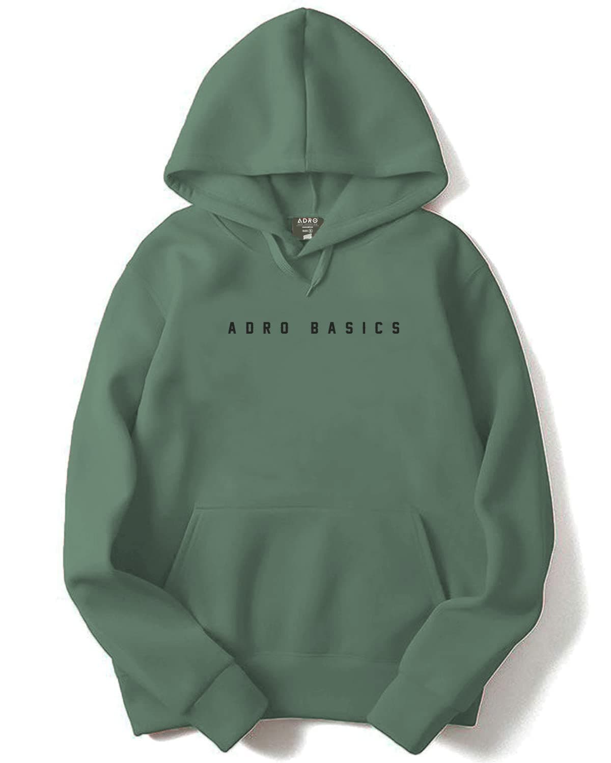 ADRO Men's Cotton Neck Hooded Sweatshirt (H22-1-AR2-PT_Pista_M)