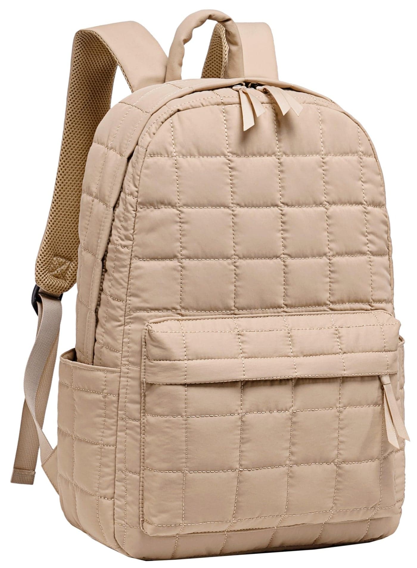 BTOOP Travel Backpack for Women Work Backpack Quilted College Backpacks for School Fit 15.6 Inch Laptop(Quilting-Khaki)