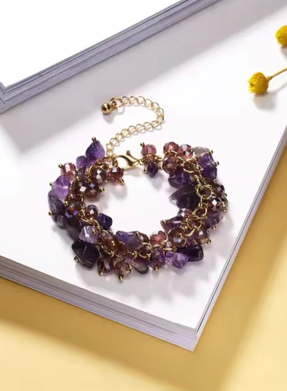 Trendy u0026 High Quality Purple And Gold Bracelet For Women