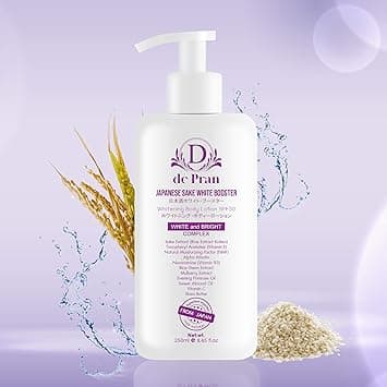dePran Japanese Rice Sake Skin Brightening Body LotionAlpha Arbutin NiacinamideB3 Mulberry Shea ButterNatural Moisturizer Dark Spots Uneven Skin Tone