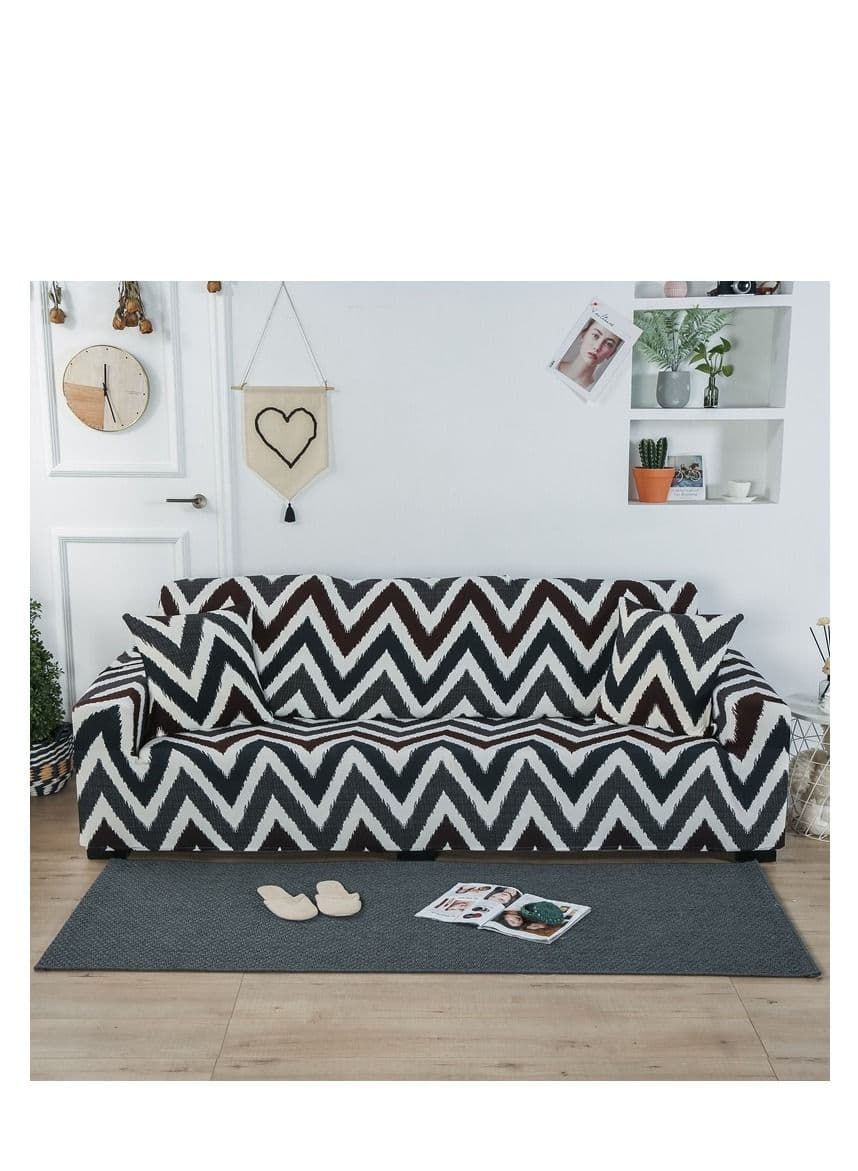 2-Seater Exquisitely Designed Wrinkle-free Anti-slip 360-degree Full Coverage Sofa Slipcover Length Stretch From 145 To 185cm