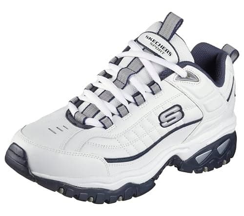 Skechers Men's Energy Afterburn Lace-Up Sneaker, White/Navy, 11 Wide