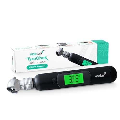 Onelap TyreChek™ - Digital Tyre Pressure Gauge (Zinc Alloy Head) | 0-150 PSI | Suitable for Car, Truck, Bike, Bicycle with Backlight LCD