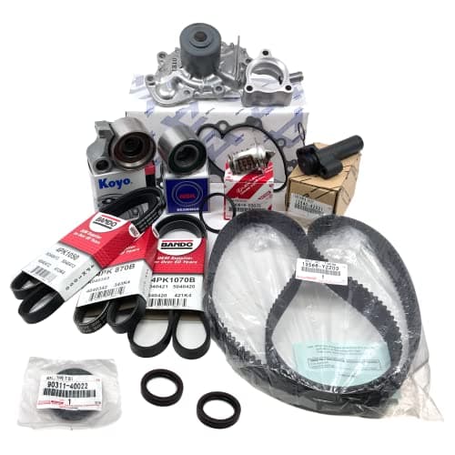 APSG Timing Belt KIT with Water Pump Compatible with 4Runner Tacoma Tundra T100 with 34L V6 Includes all Belts Tensioners Seals Cam Crankshaft Camshaft Thermostat GENUINEOEM Parts