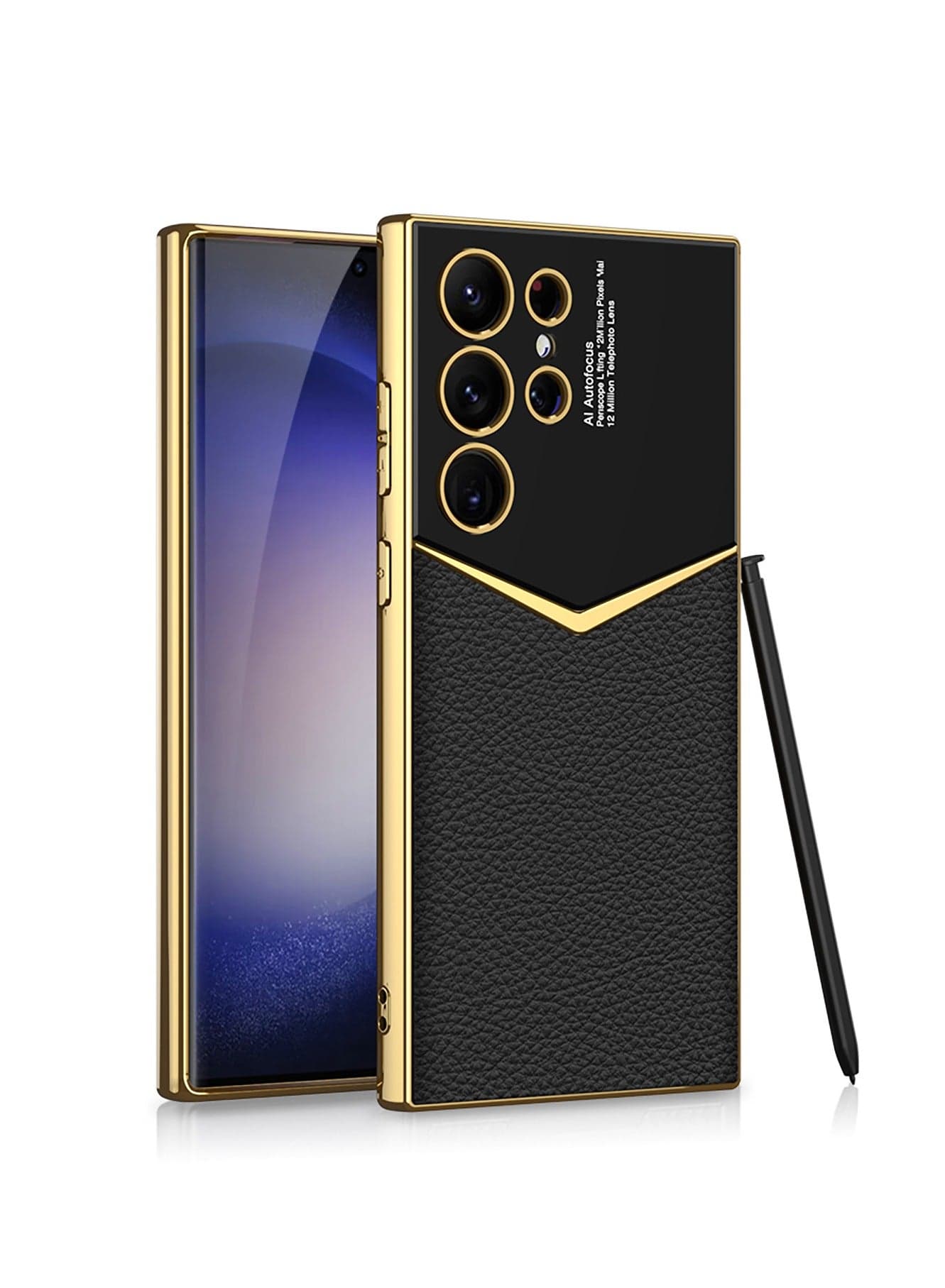 Samsung Galaxy S24 Ultra/S24 Plus/S24 Electroplated Leather Case with Wireless Charging Support and Ultra-Slim Anti-Drop Case