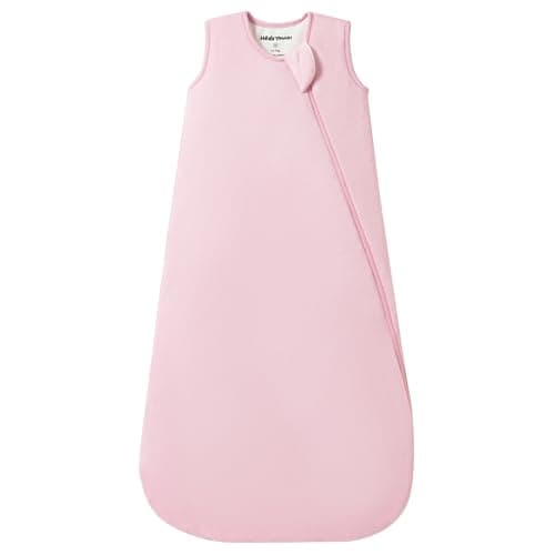 HEDSYOUHH 1.0 Tog Baby Sleep Sack, Wearable Blanket for Infants & Toddlers, Bamboo Rayon, 2-Way Zipper, Sleeping Bag for Newborn Babies, Lightweight for Spring & Autumn,Pink,L