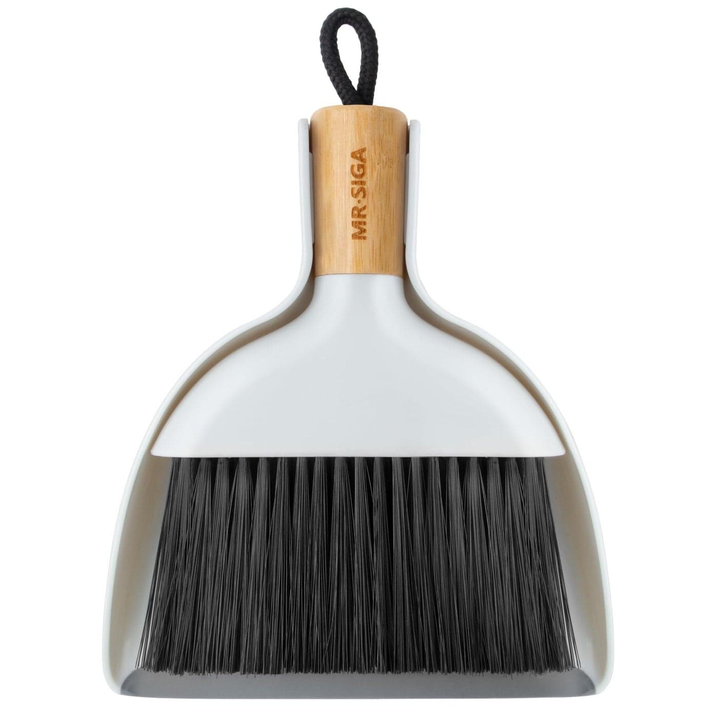 MRSIGA Mini Dustpan and Brush Set Portable Cleaning Brush and Dustpan Combo with Bamboo Handle 1 Set