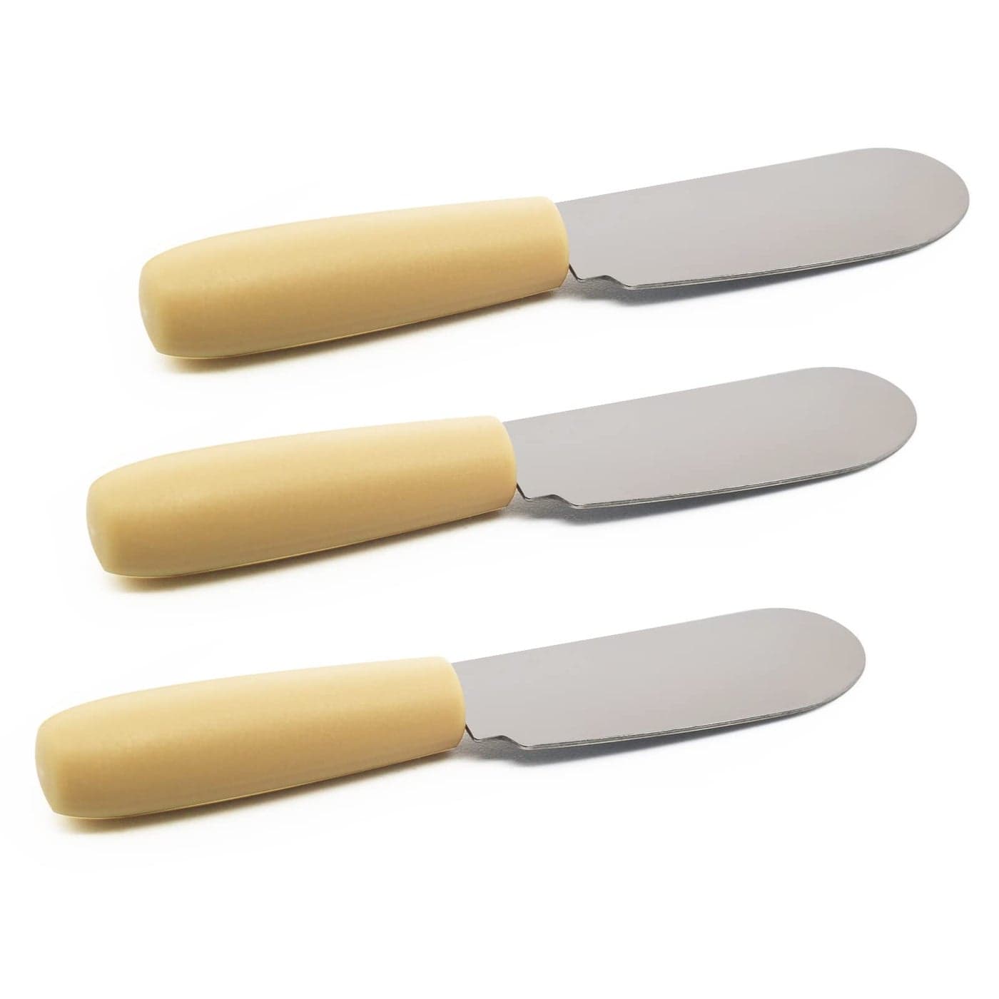 Stainless Steel Small Mini Butter Spreader Sandwich Cream Cheese Condiment Knives Set Plastic Handle 4 Inches Set of 3