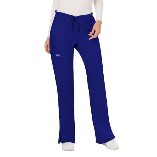 WW Revolution by Cherokee Women's Mid Rise Moderate Flare Drawstring Pant Tall, Galaxy Blue, Medium Tall