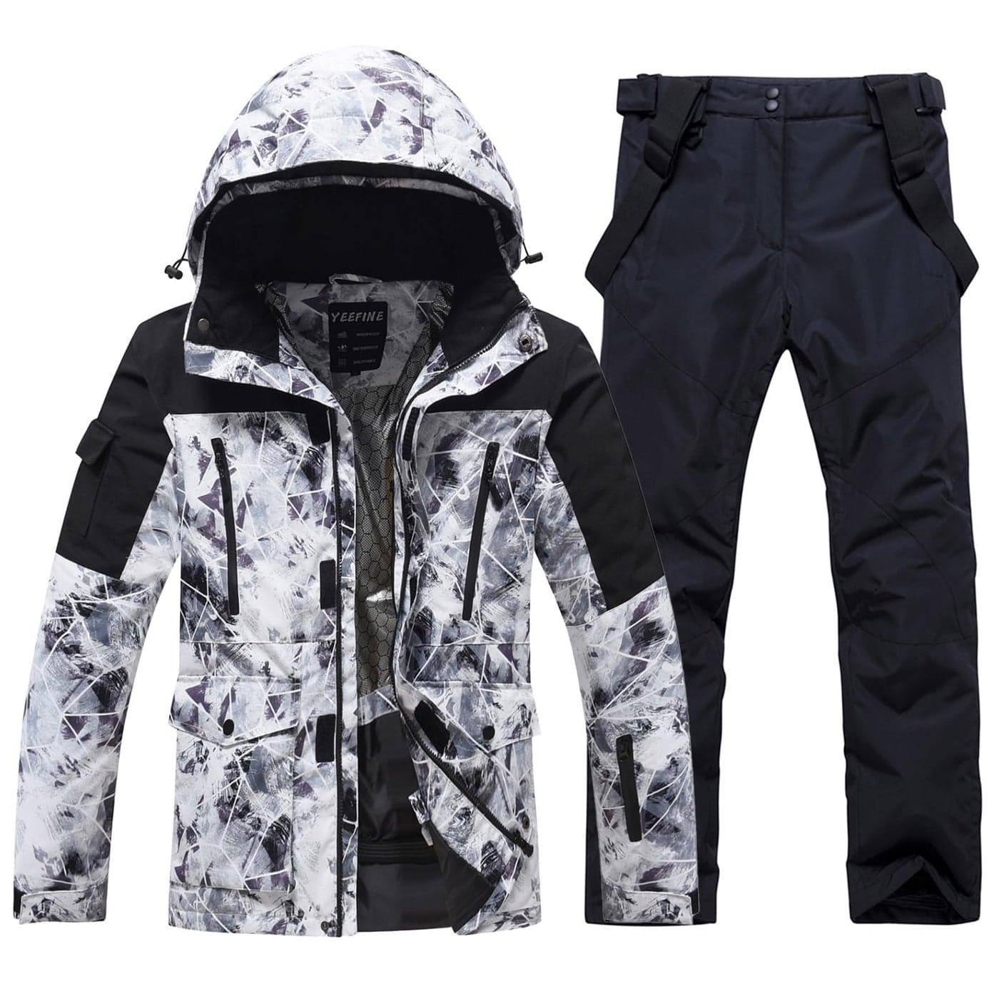 Mens Jacket and Pants Set Insulated Waterproof Waterproof Snowboard Snowsuits for Snow Sport