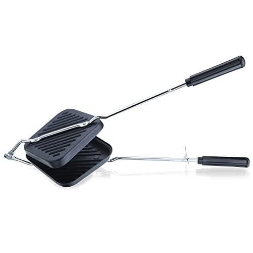 Anjali Non-Stick Grill Sandwich Toaster | Grill & Toast Sandwiches in Minutes | Double-Coated Non-Stick | Durable & Easy to Use | Black DGTS1