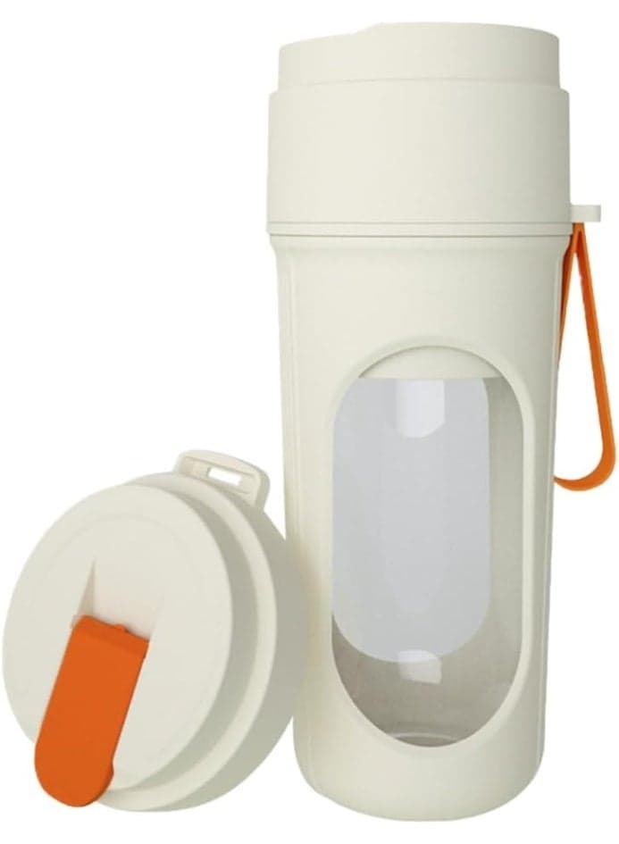 2-in-1 Portable Juicer Cup with Dual Lids - USB Rechargeable Personal Blender, 450ml Smoothie Maker & Tumbler for Travel, Gym, Office