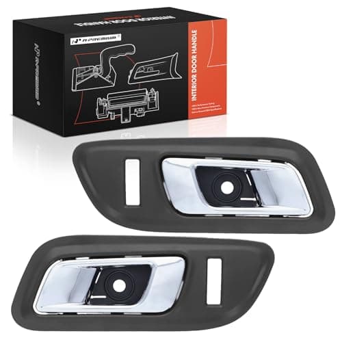 A-Premium Inside Interior Door Handles Compatible with Ford Taurus 2010 2011 2012, Black Bezel with Chrome Lever, 2-PC Set, Front Driver and Passenger Side