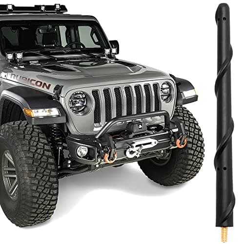 BASIKER Antenna for Jeep Wrangler Gladiator JL JK JT Rubicon Sahara 2007-2025, Short Jeep Wrangler Unlimited Sport 4xe Willys Mojave Antenna Replacement, 7 Inch Jeep Wrangler Gladiator Accessories