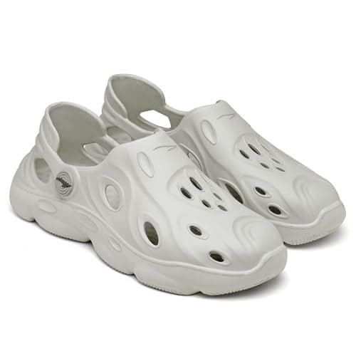 ASIAN Men's SAFARI-02 Trendy Stylish Fashionable Clogs | Sandals with Lightweight Regular wear Casual Clogs with Ultra Soft & Flexibility Technology Clogs for Men's & Boy's Grey,UK 7