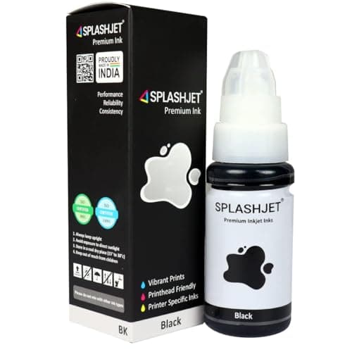 Splashjet 790 Compatible Refill Black Pigment Ink for Canon Pixma G2010, G2000, G1010, G1000, G6070, G5070, GM2070, G3010, G3000 Printer - (70g x 1 Color) Black Bottle - 501803