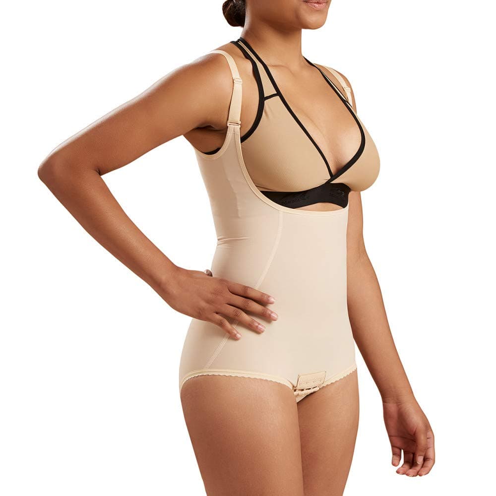 MARENA Women’s Girdle with High Back, No Closure, Bikini-Length - Post Surgical Shapewear Support, Targeted Compression, Easy Application, Helps Promote Healing & Recovery Beige, Large