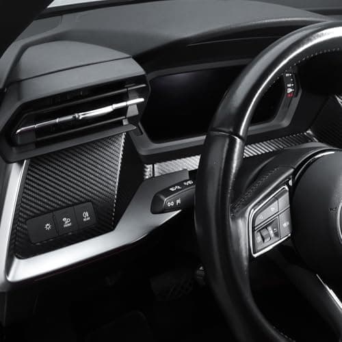 BETTERHUMZ Car Interior Console Dashboard Panel Trim Compatible with Audi A3 8Y S3 RS3 Sportback 2021-2025 for Alcantara Driver Side Panel Sticker Car Interior Molding Accessories (Carbon)