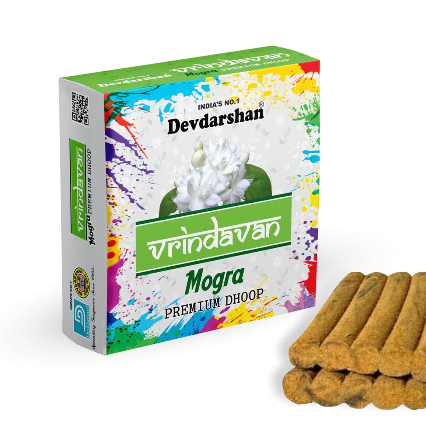 DevDarshan Vrindavan Dhoop Sticks Pack of 12 Units 20 Sticks Per Pack LongLasting Fragrance for Spiritual Relaxing Ambience MOGRA