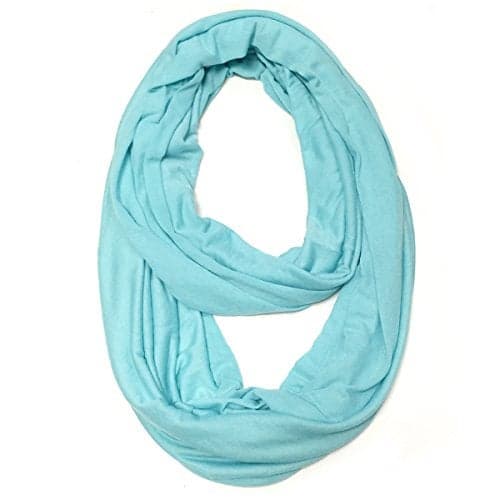 allydrew Soft Lightweight Jersey Knit Infinity Scarf, Aqua