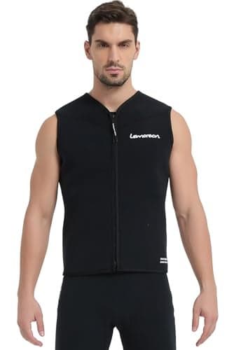 Lemorecn Men Wetsuits Top Premium Neoprene 3mm Zipper Diving Vest (2095,2XL)