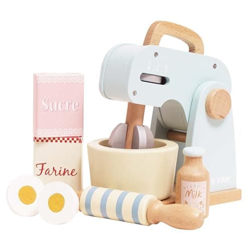Le Toy Van Honeybake Kids Wooden Mixer Pretend Play Toy Set Wooden Play Kitchen Pretend Toys Kids Role Play Toy Kitchen Accessories