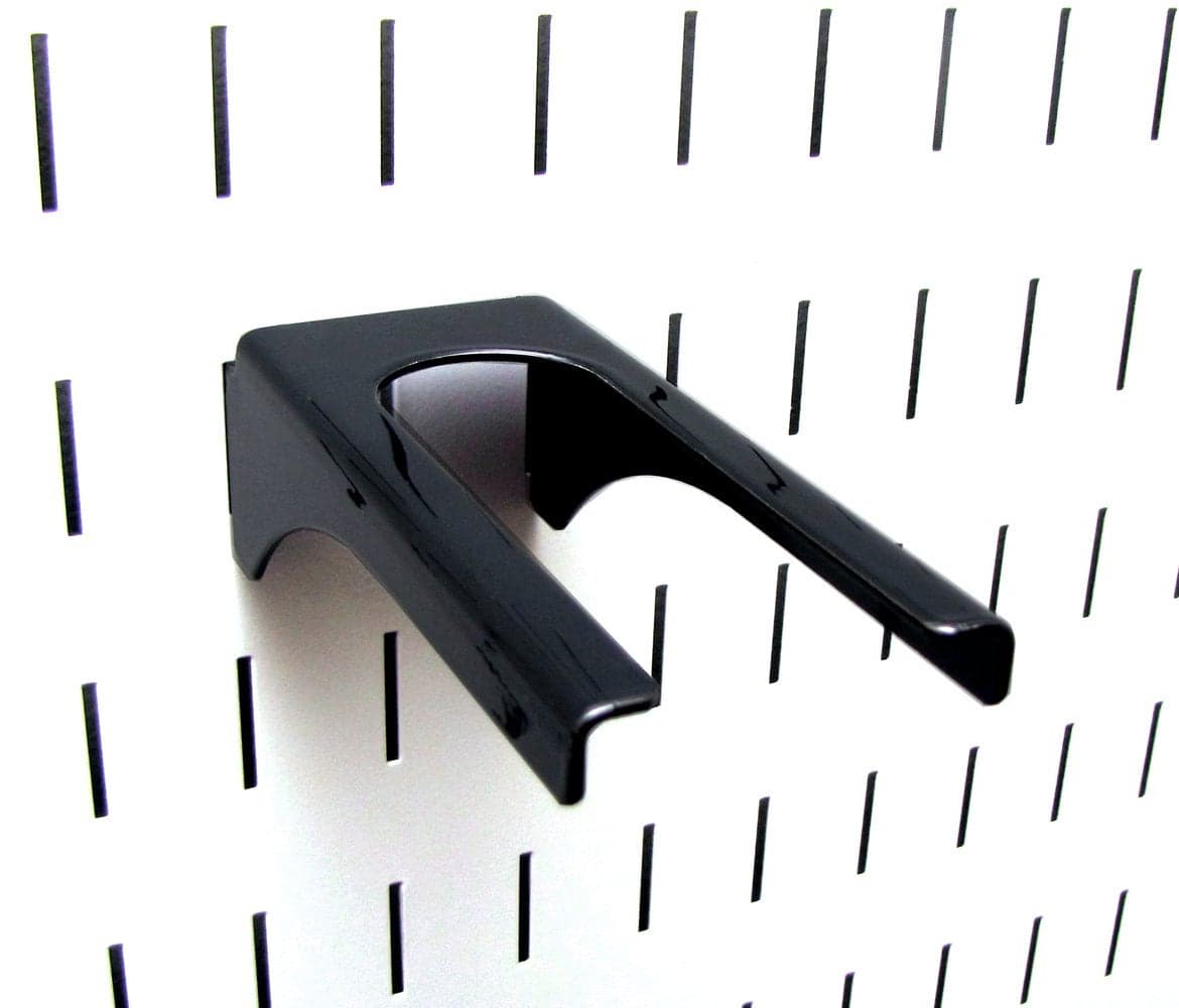 Wall Control Black Metal Pegboard Hook for Tool Board - 1-1/4in Handle, 4in Deep, 35lbs Capacity