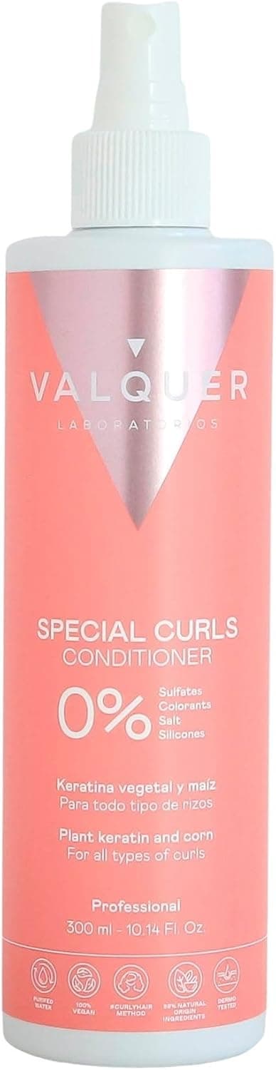 Valquer Professional Special Curly Conditioner for Curly Hair Sulfate Free Salt Free Curly Girl Method up to 96 Natural Origin 300ml