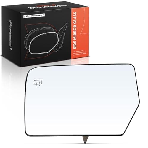 A-Premium Left Driver Side Heated Mirror Glass with Backing Plate - Compatible with Ford Expedition & Lincoln Navigator, 2007-2011 - Exterior Side View Flat Mirror
