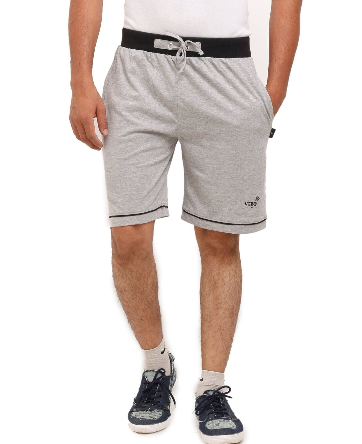 VEGO. Mens Cotton Shorts, Bermuda,Trousers GREY