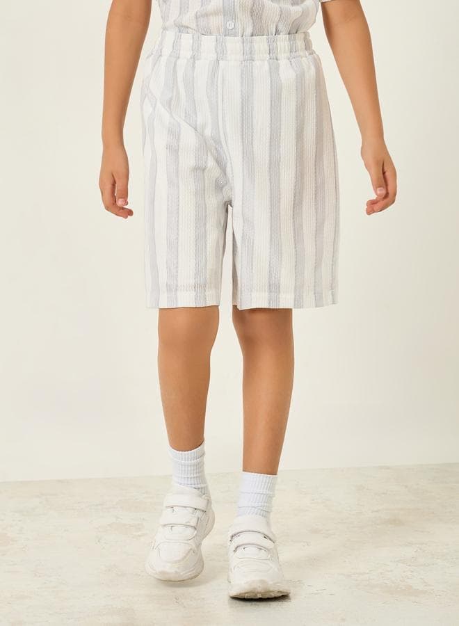 Kids Striped Knit Shorts