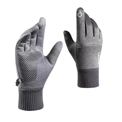 HHADEK Insulated Riding Gloves for Men & Women, Thermal Cold Weather Gloves for Men, Warm Winter Sports Gloves, Touch Screen Gloves, Thermal Gloves for Outdoor Activities (Silver, XL)