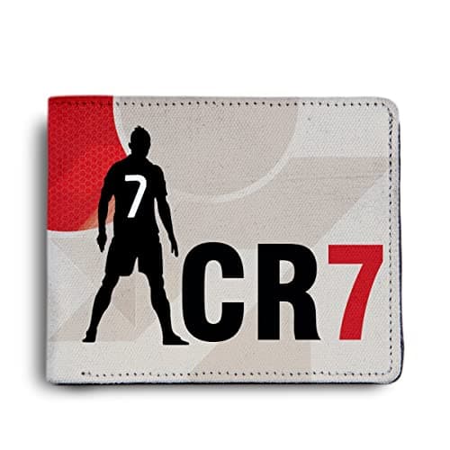 ShopMantra Boys Wallet | Football Purse for Boys & Teens | Faux Leather Bi-Fold Wallet with Ronaldo Design