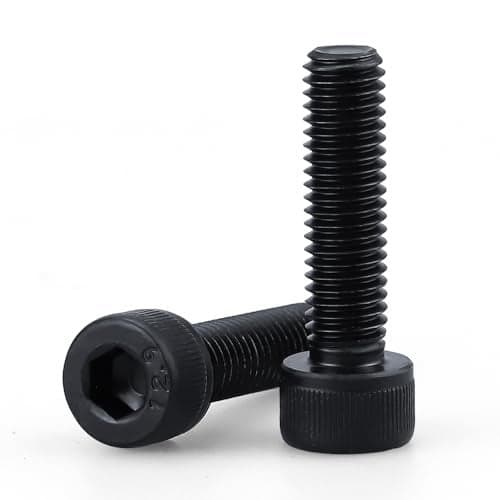 M5-0.8 x 25mm Socket Head Cap Screws, 12.9 Grade Alloy Steel, Black Oxide Finish, Full Thread, Coarse Thread, Allen Hex Drive, 50 pcs