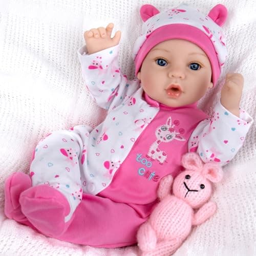 Aori Reborn Baby Dolls Girl 18 Realistic Newborn Baby Doll Girl with Pink Feeding Accessories Lifelike Weighted Body for Role Play Gift for Kids Ages 3