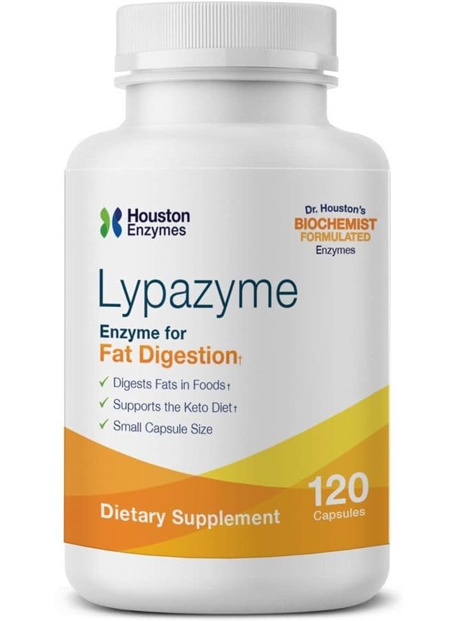 – Lypazyme – 120 Capsules – Professionally Formulated with 3 Different Lipase Enzymes – Supports Complete Breakdown of Triglyceride Fats – Excellent for High-Fat Diets