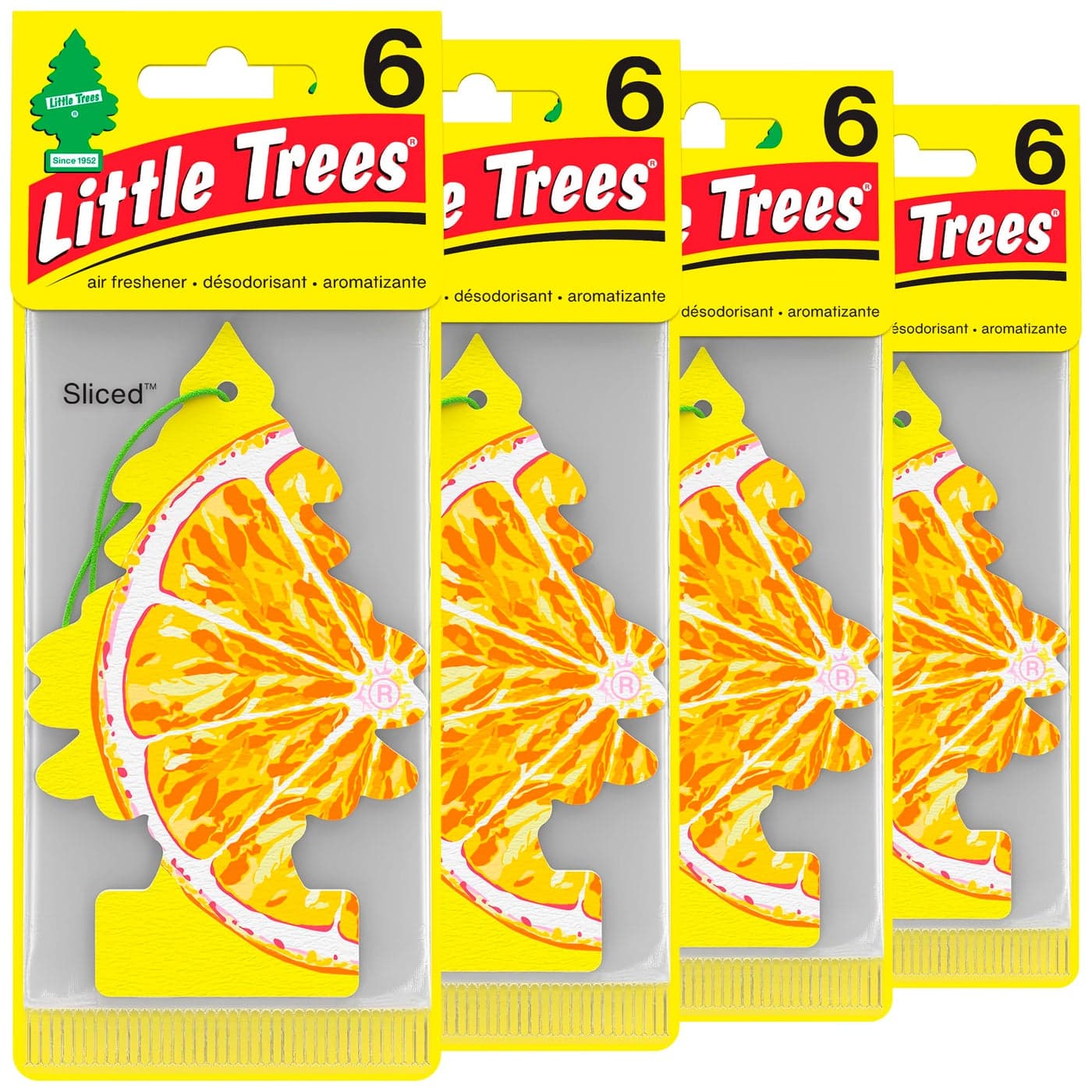 LITTLE TREES Car Air Freshener Hanging Tree Provides Long Lasting Scent for Auto and Home Sliced 24 Air Fresheners