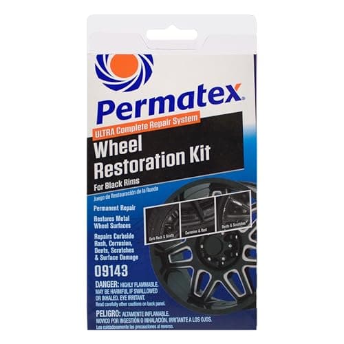 Permatex 09143 Wheel Restoration Kit - Black - Easy-to-Use Do It Yourself Kit Repairs Unappealing Wheel Damage Including Curbside Rash, Corrosion, and Scuffs for Like New Appearance