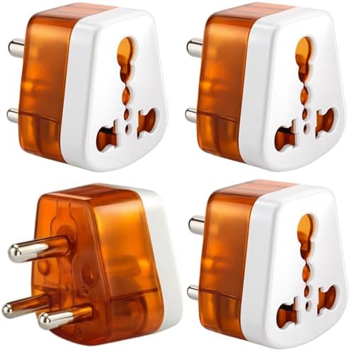 KAVANA 6a to 16a Converter Plug | 6 amp to 16 amp Converter Plug Useful for 16a Extension Board with16a Socket and 16 Ampere Top,for A/C,Refrigrator,etc,230 Volt AC.(Orange,3 Piece)